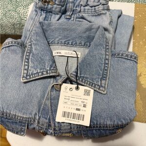Zara Blue Denim Overalls
